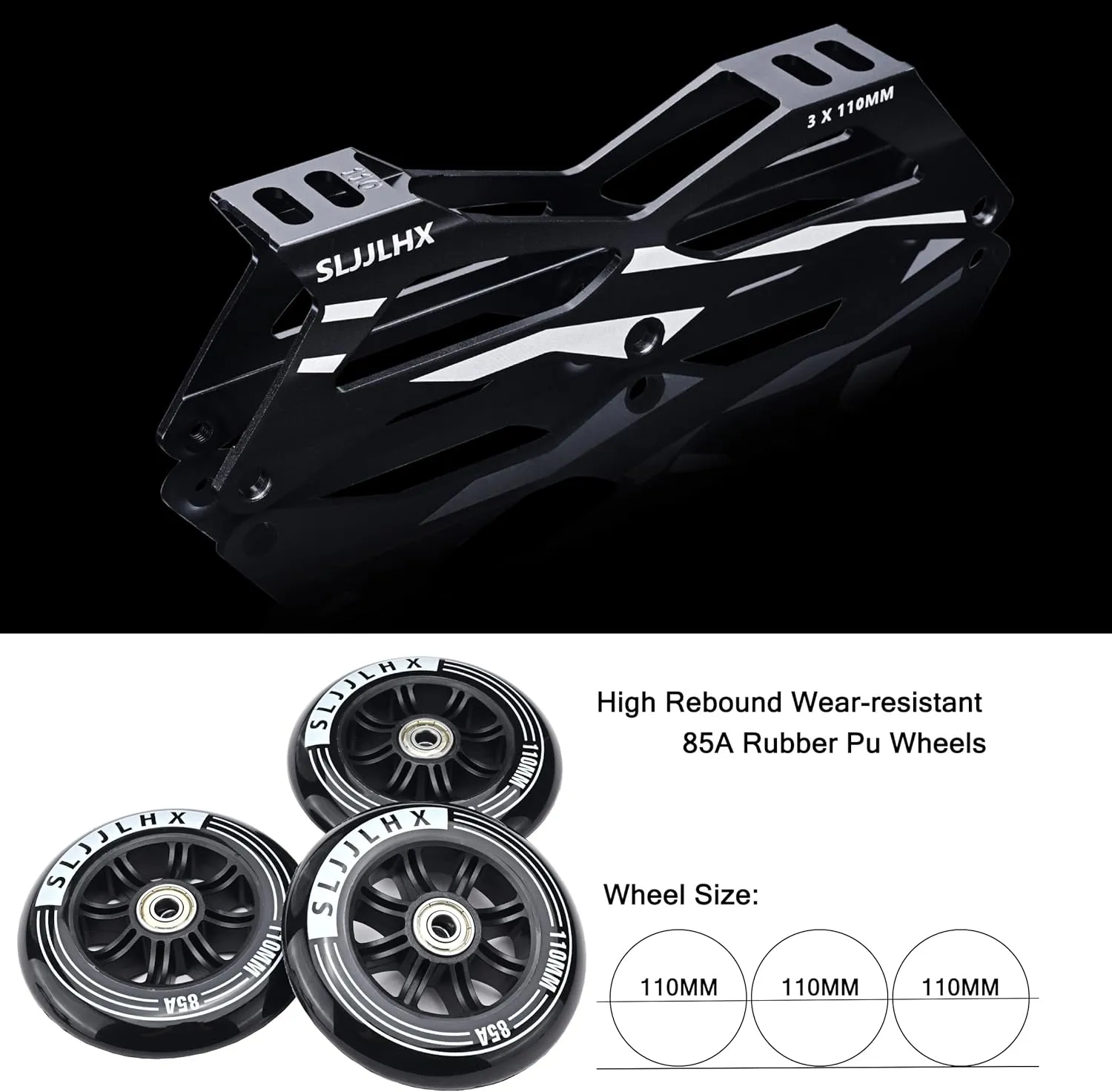 3 Wheels Inline Skates for Men Women, Professional Roller Skates for Male Female,High Performance Adult Speed Skates with 110MM Wheels