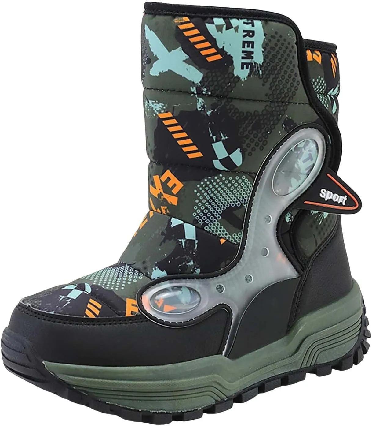 4‐14 Years Girls Boots Size 2 Big Kid Boys Cotton Shoes Slip 𝗥esistant Walking Boots Winter Warm 𝐖aterproof Snow Boots