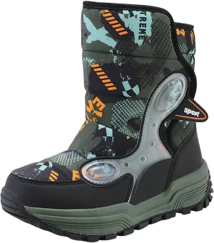 4‐14 Years Girls Boots Size 2 Big Kid Boys Cotton Shoes Slip 𝗥esistant Walking Boots Winter Warm 𝐖aterproof Snow Boots