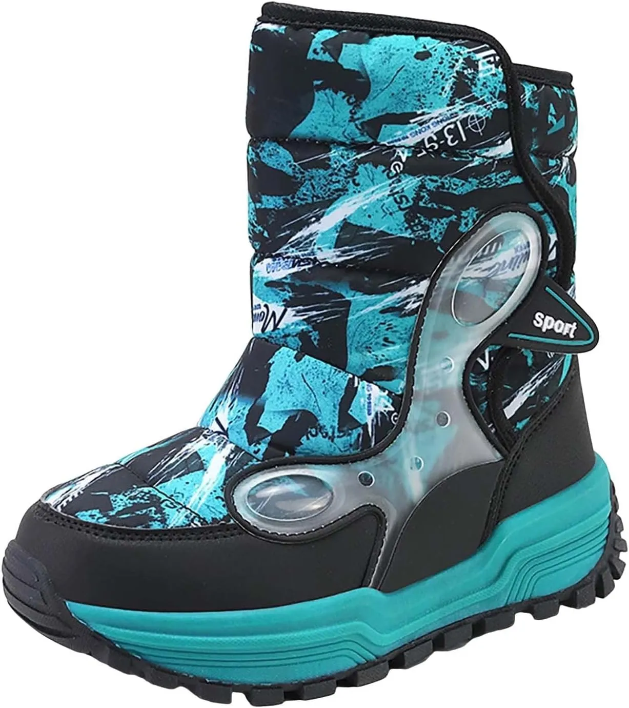 4‐14 Years Girls Boots Size 2 Big Kid Boys Cotton Shoes Slip 𝗥esistant Walking Boots Winter Warm 𝐖aterproof Snow Boots