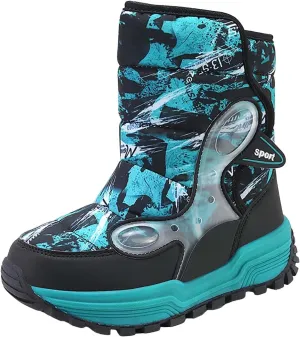 4‐14 Years Girls Boots Size 2 Big Kid Boys Cotton Shoes Slip 𝗥esistant Walking Boots Winter Warm 𝐖aterproof Snow Boots
