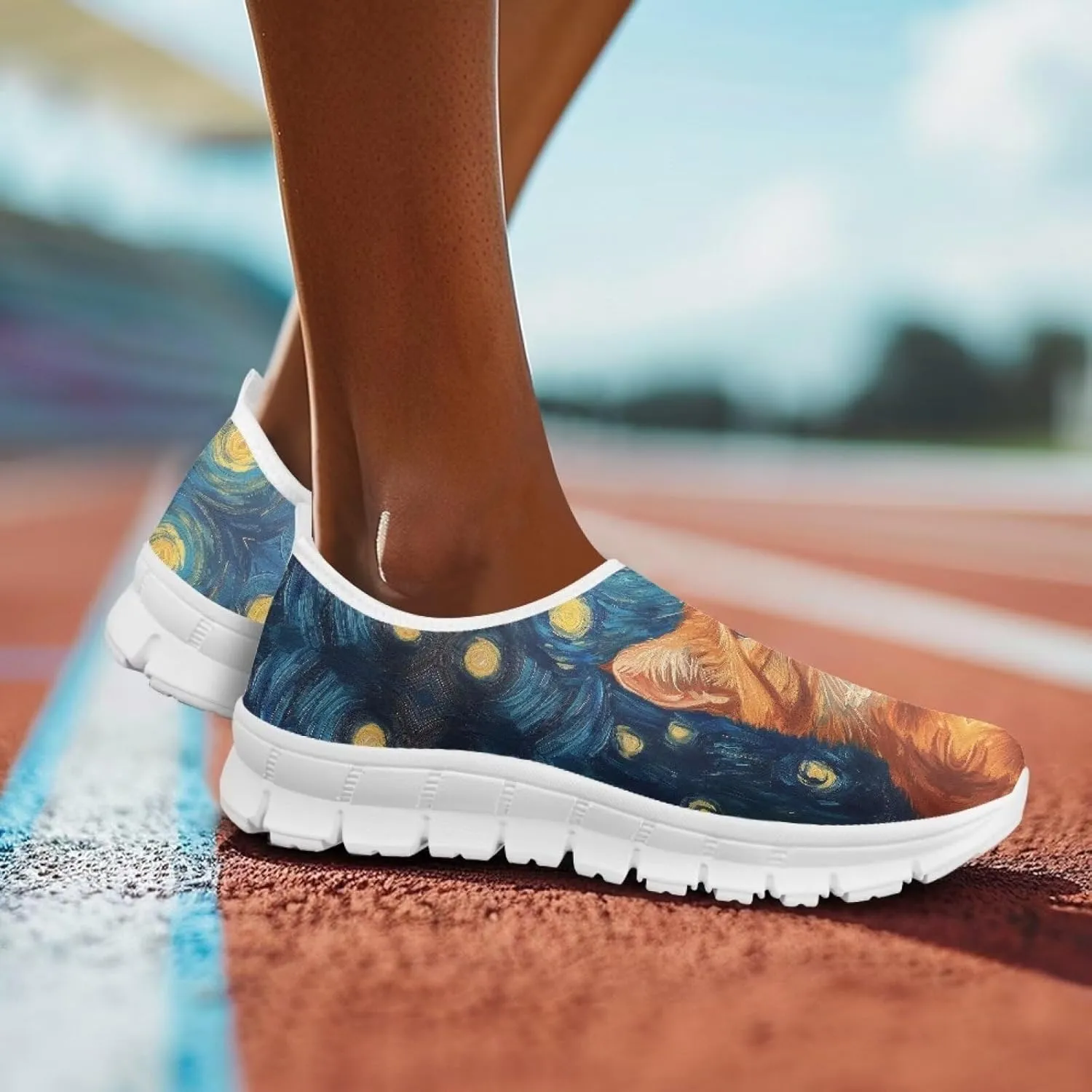 Animals Sneaker for Women Slip On Low Top Casual Lightweight Loafers Flat Soft Walking Sneaker for Women US 5.5-11.5