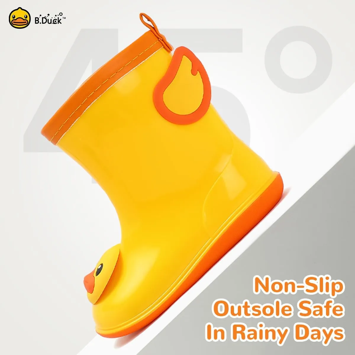 B.Duck Kids Rain Boots for Boys Girls Waterproof Toddler Cartoon Garden Boots