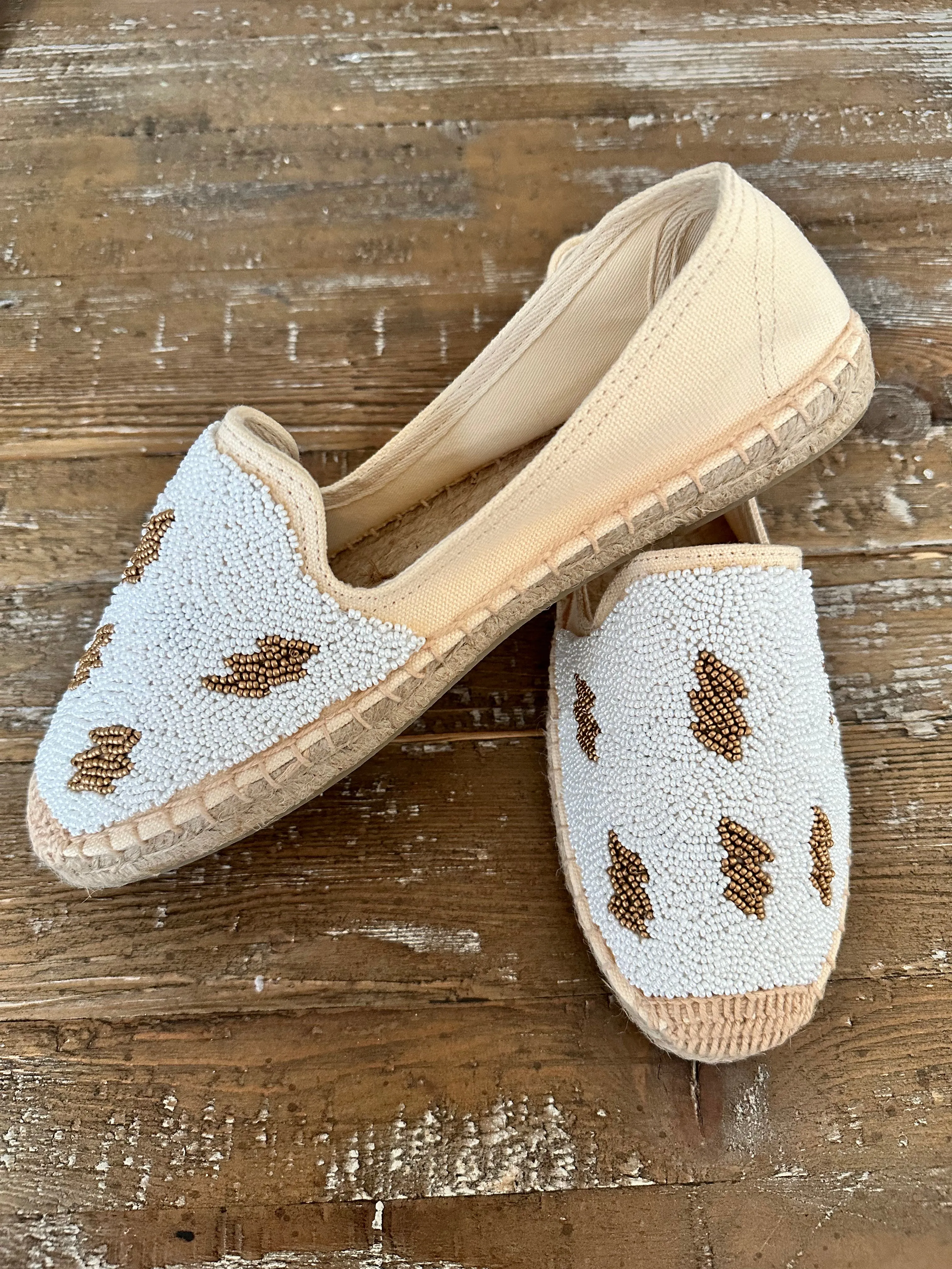 Beaded Lightning Bolt Espadrille