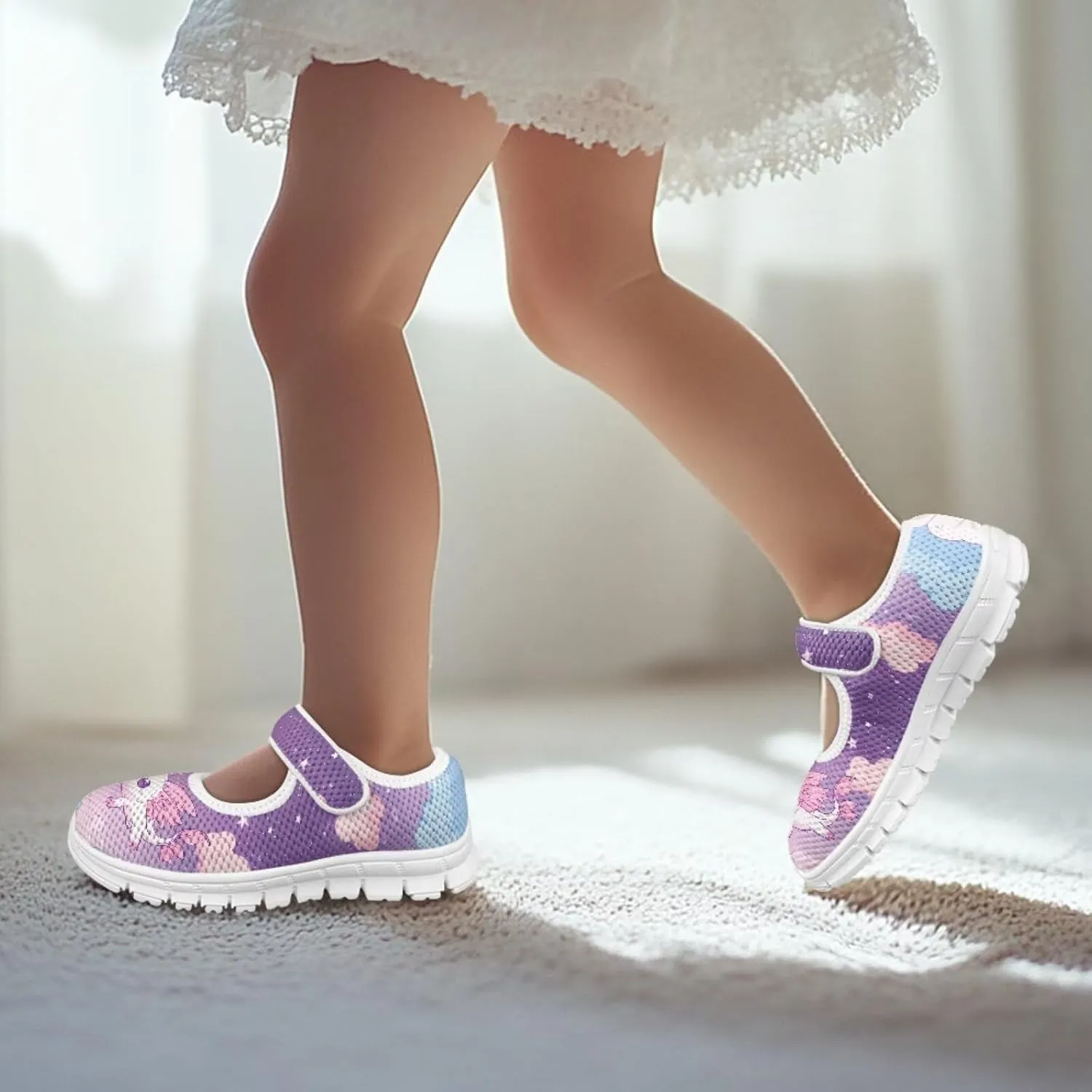BIGCARJOB Mary Jane Shoes for Toddle Girls Flat School Uniform Shoes Lightweight Casual Walking Shoes for Little Girls/Big Kids