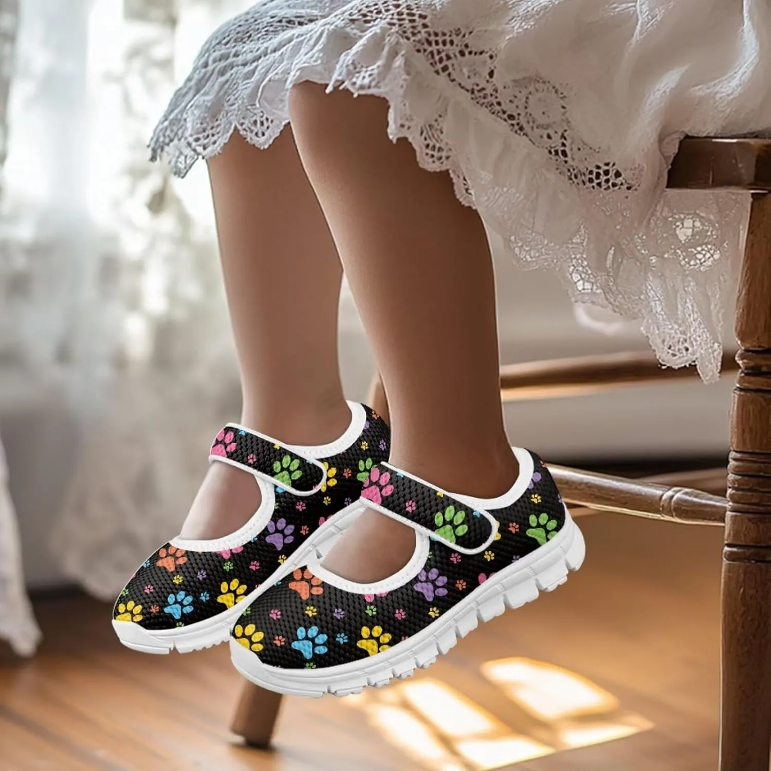 BIGCARJOB Mary Jane Shoes for Toddle Girls Flat School Uniform Shoes Lightweight Casual Walking Shoes for Little Girls/Big Kids