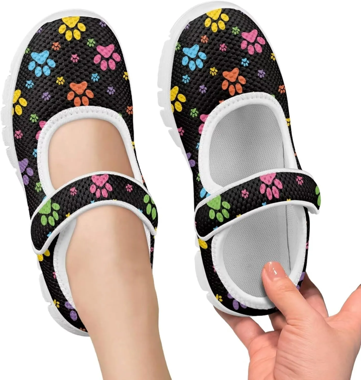 BIGCARJOB Mary Jane Shoes for Toddle Girls Flat School Uniform Shoes Lightweight Casual Walking Shoes for Little Girls/Big Kids