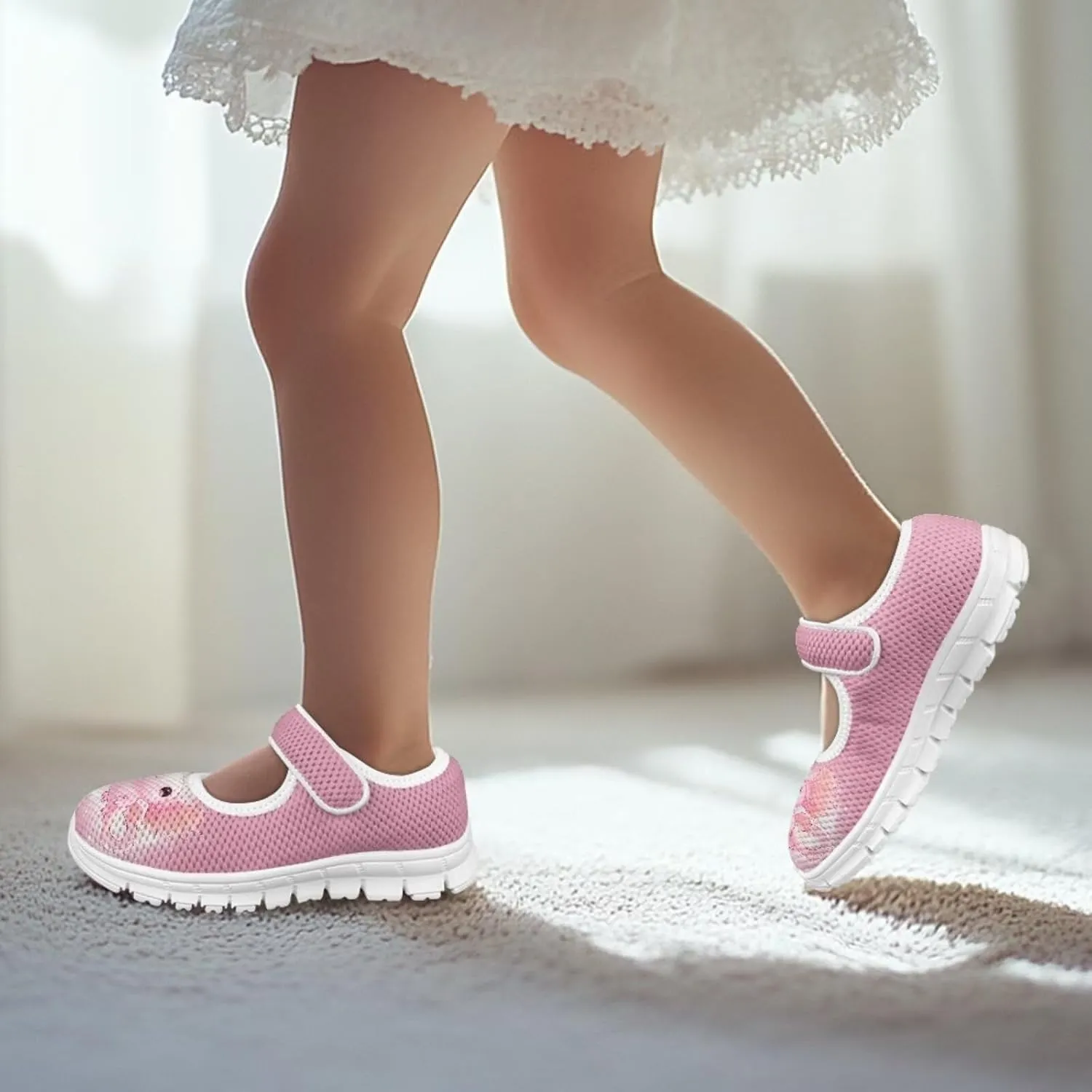 BIGCARJOB Mary Jane Shoes for Toddle Girls Flat School Uniform Shoes Lightweight Casual Walking Shoes for Little Girls/Big Kids