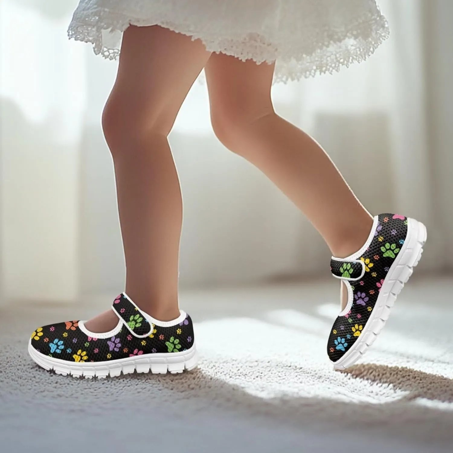 BIGCARJOB Mary Jane Shoes for Toddle Girls Flat School Uniform Shoes Lightweight Casual Walking Shoes for Little Girls/Big Kids