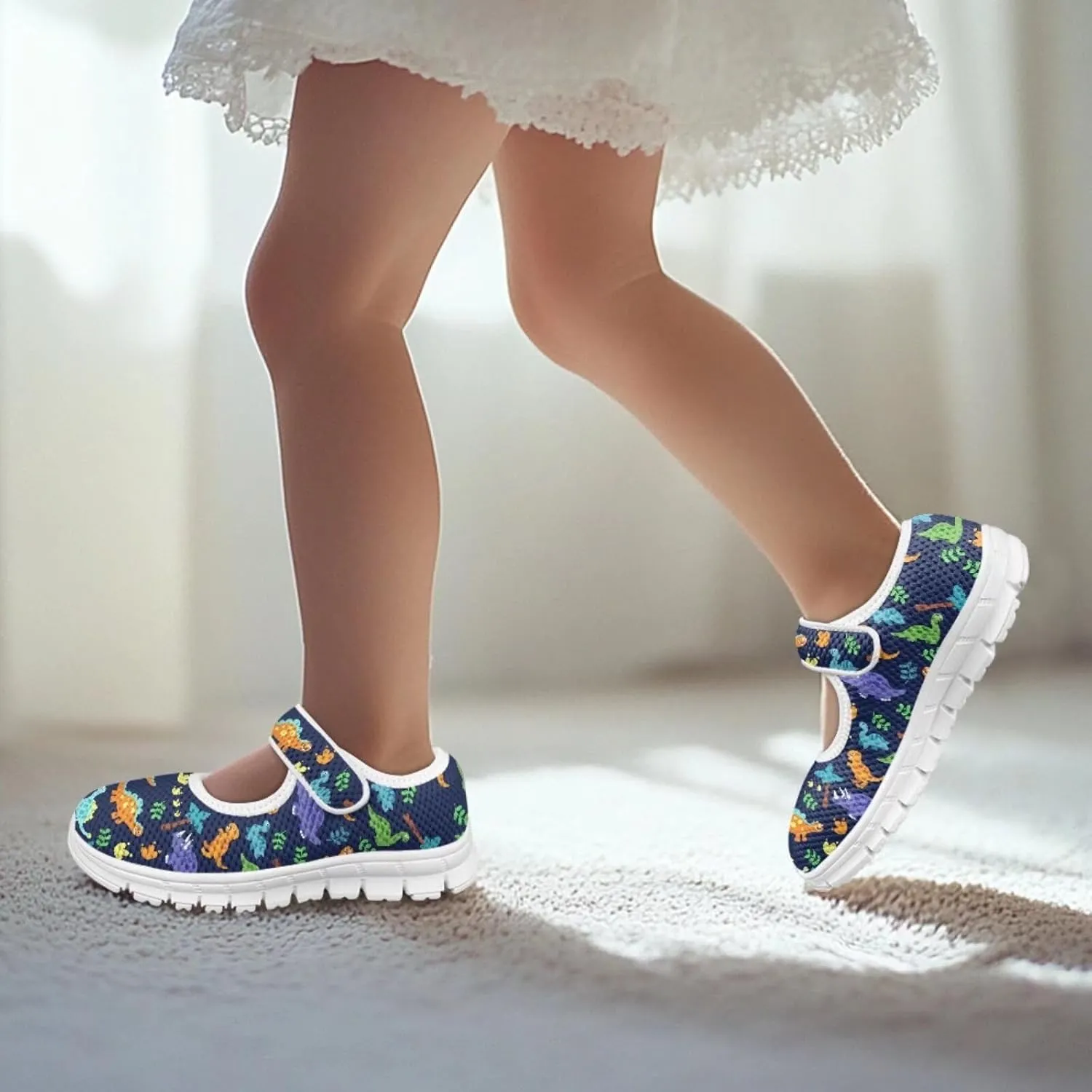 BIGCARJOB Mary Janes Shoes for Little Kids Tennis Shoes Flats Cute Ballet Dress Shoes School Uniform Shoes Athletic Gym Shoes