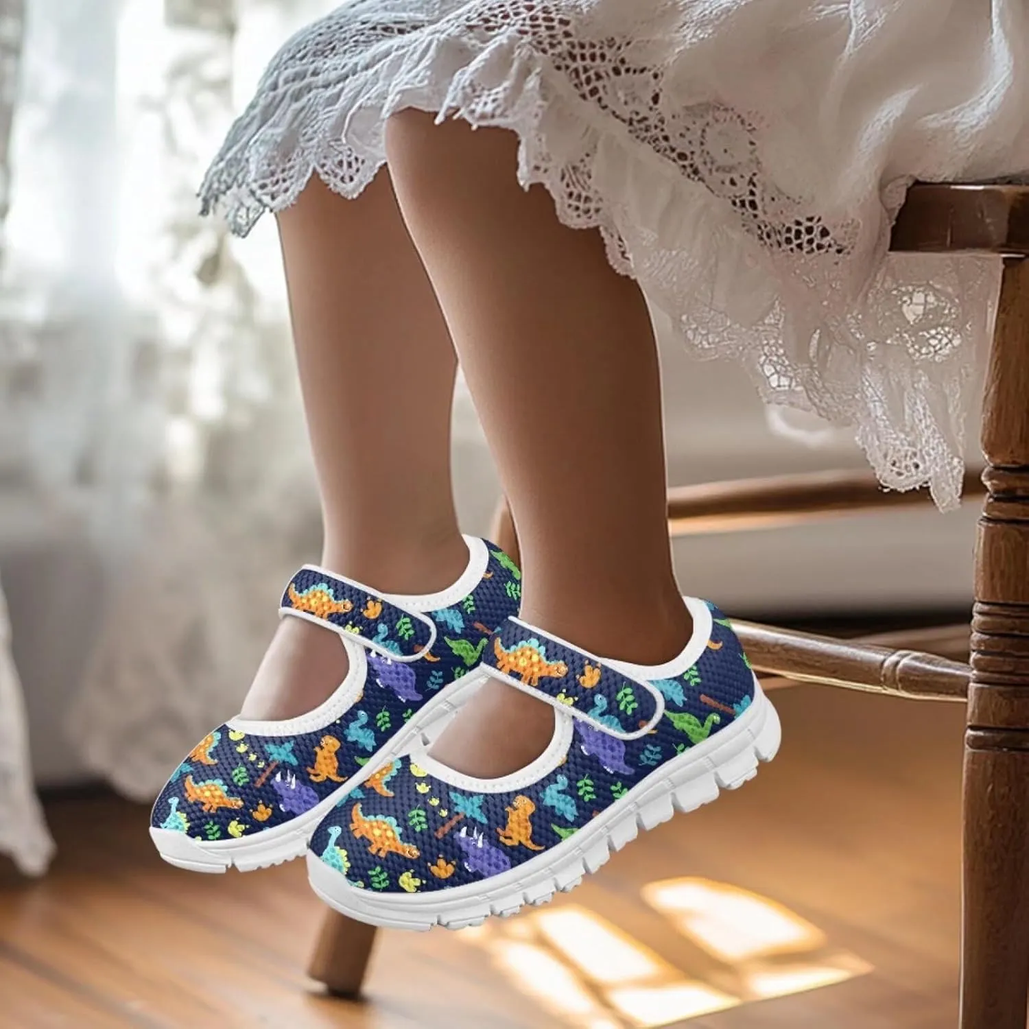 BIGCARJOB Mary Janes Shoes for Little Kids Tennis Shoes Flats Cute Ballet Dress Shoes School Uniform Shoes Athletic Gym Shoes