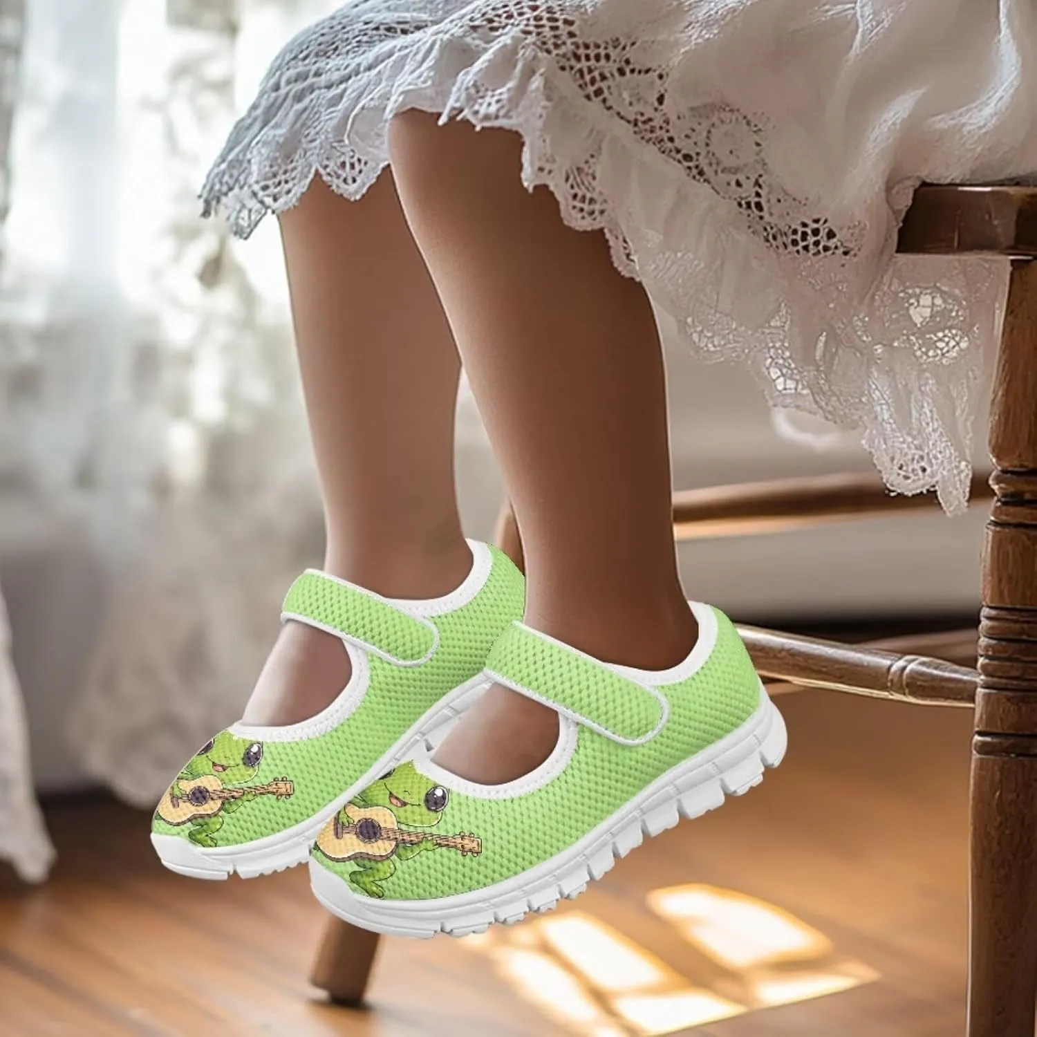 BIGCARJOB Mary Janes Sneakers for Girls Tennis Shoes School Uniform Shoes Kids Flats Walking Shoes