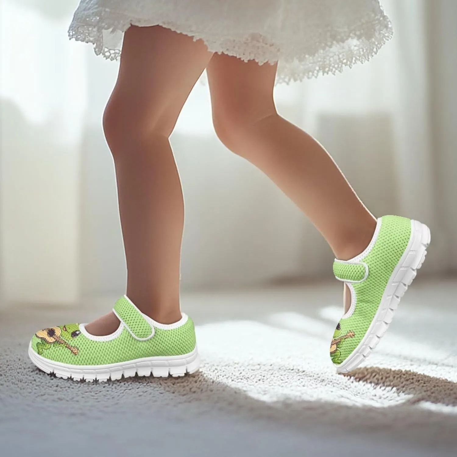 BIGCARJOB Mary Janes Sneakers for Girls Tennis Shoes School Uniform Shoes Kids Flats Walking Shoes