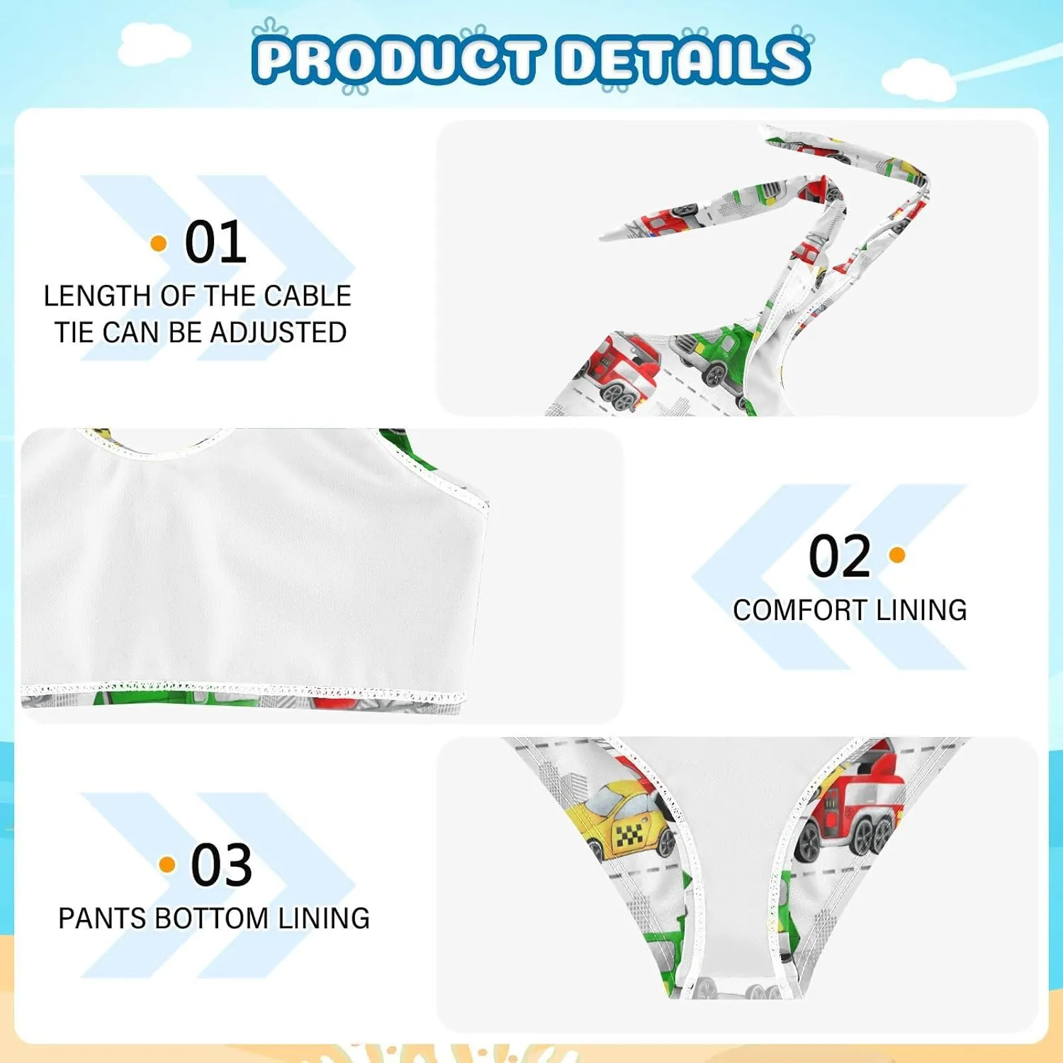 Boccsty Red Green Garbage Trucks Girls Tankini Swimsuit Kids Bikini Sets 2 Pcs Bathing Suit for 3T