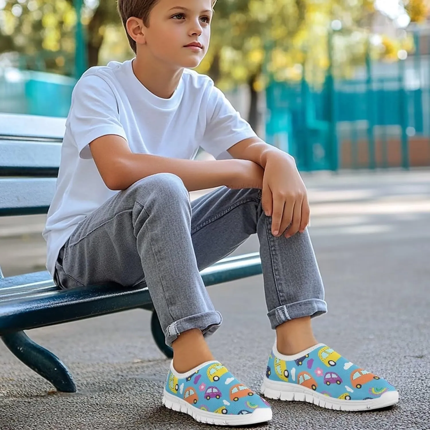 Boys Girls Slip On Casual Shoes Soft Loafers Lightweight Walking Hiking Shoes Non Slip Sport Sneakers for Little Big Kids Size 11-15