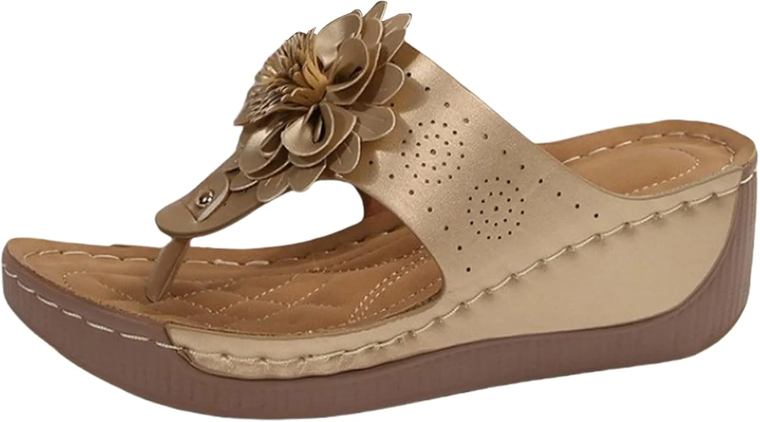 Comfortable Sandals for Women Orthopedic Soft Cushion Flip Flops Dressy Summer Yoga Mat Casual Walking Thong Slippers Ladies Cute Flowers Decor Beach Shoes on Feet All Day
