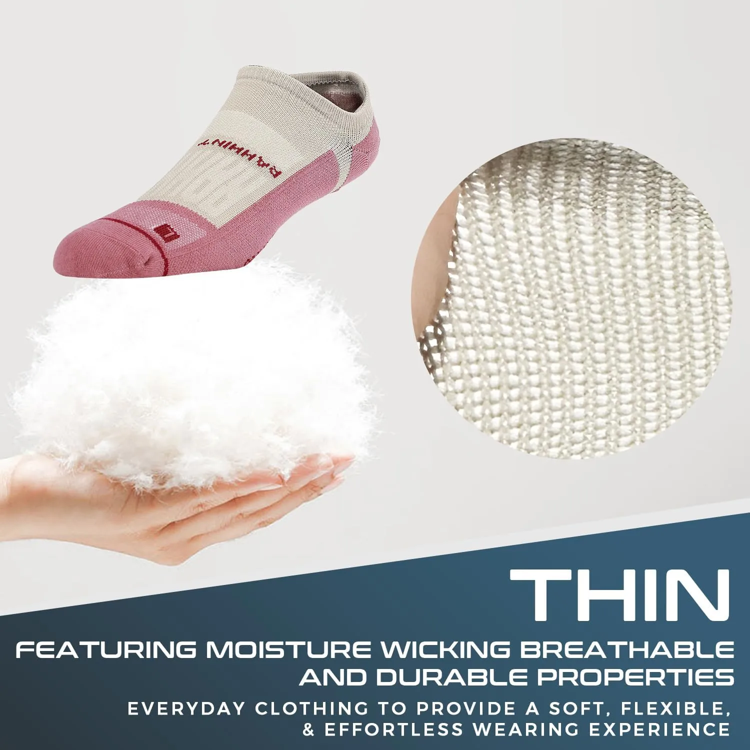 Coolmax No Show Socks 5 Pairs Performance Cooling Compression Running Athletic Thin Breathable Anti Blister Ankle Socks