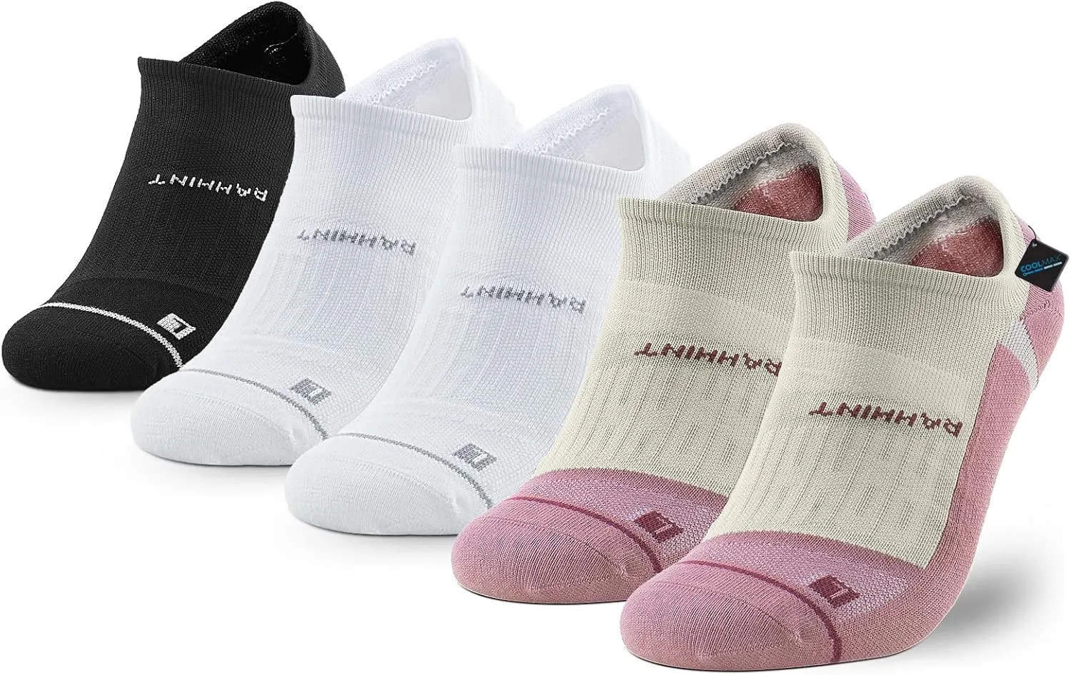 Coolmax No Show Socks 5 Pairs Performance Cooling Compression Running Athletic Thin Breathable Anti Blister Ankle Socks