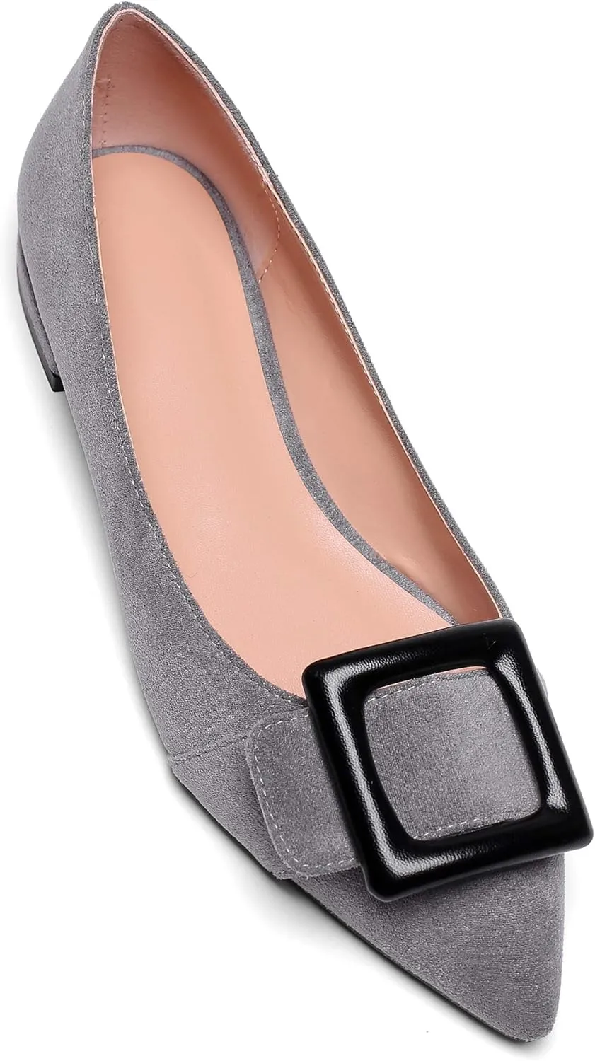 Eldof Women's Flats, Pointed Toe Flats Pumps, Buckle Flats Pumps, Walking Dress Office Classic Comfortable Flats