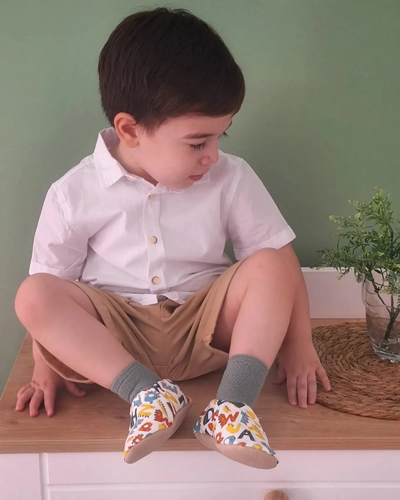 Ella Bonna Baby Moccasins, Slippers, Alfabet
