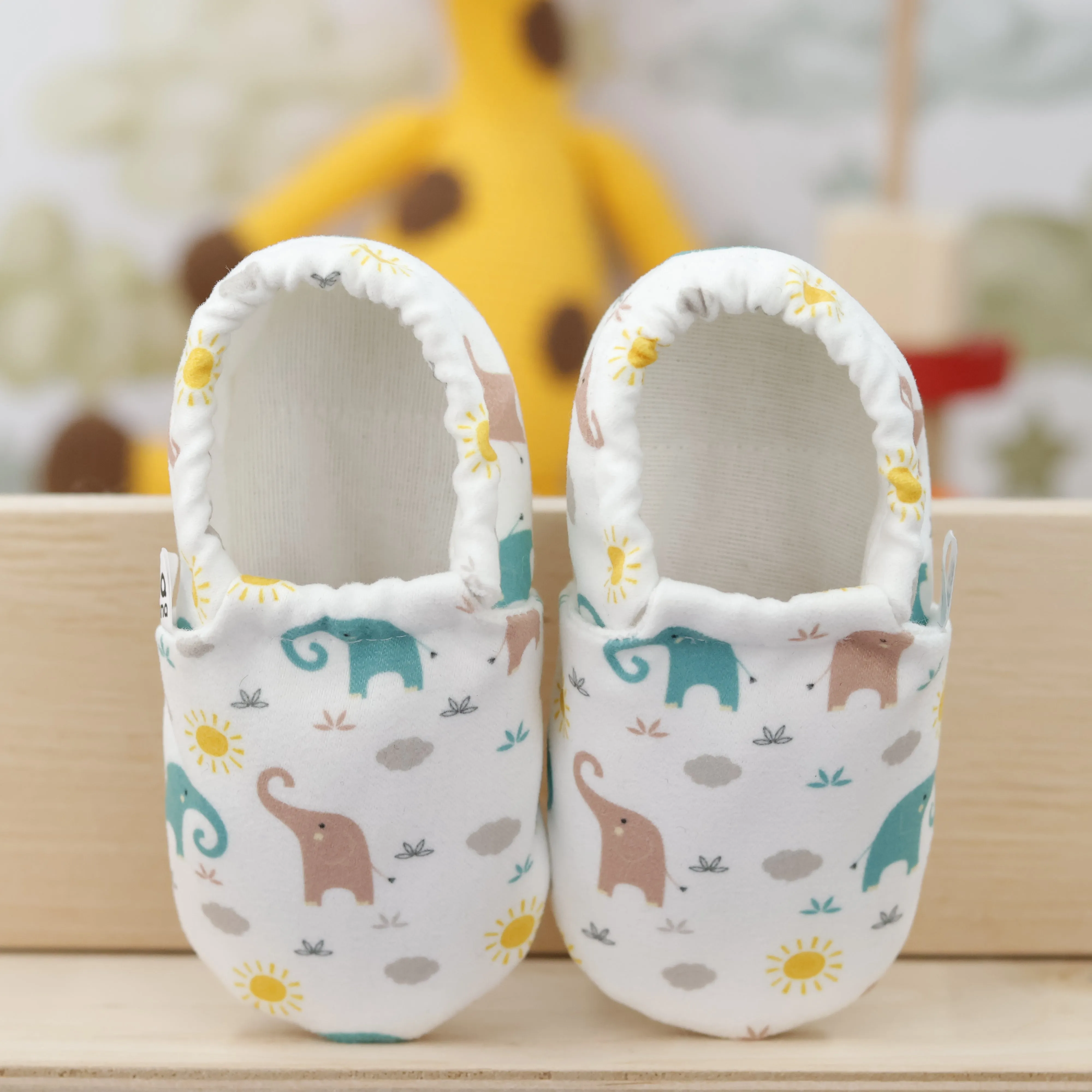 Ella Bonna Baby Moccasins, Slippers, Elephant