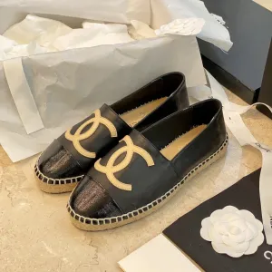 espadrilles black lambskin