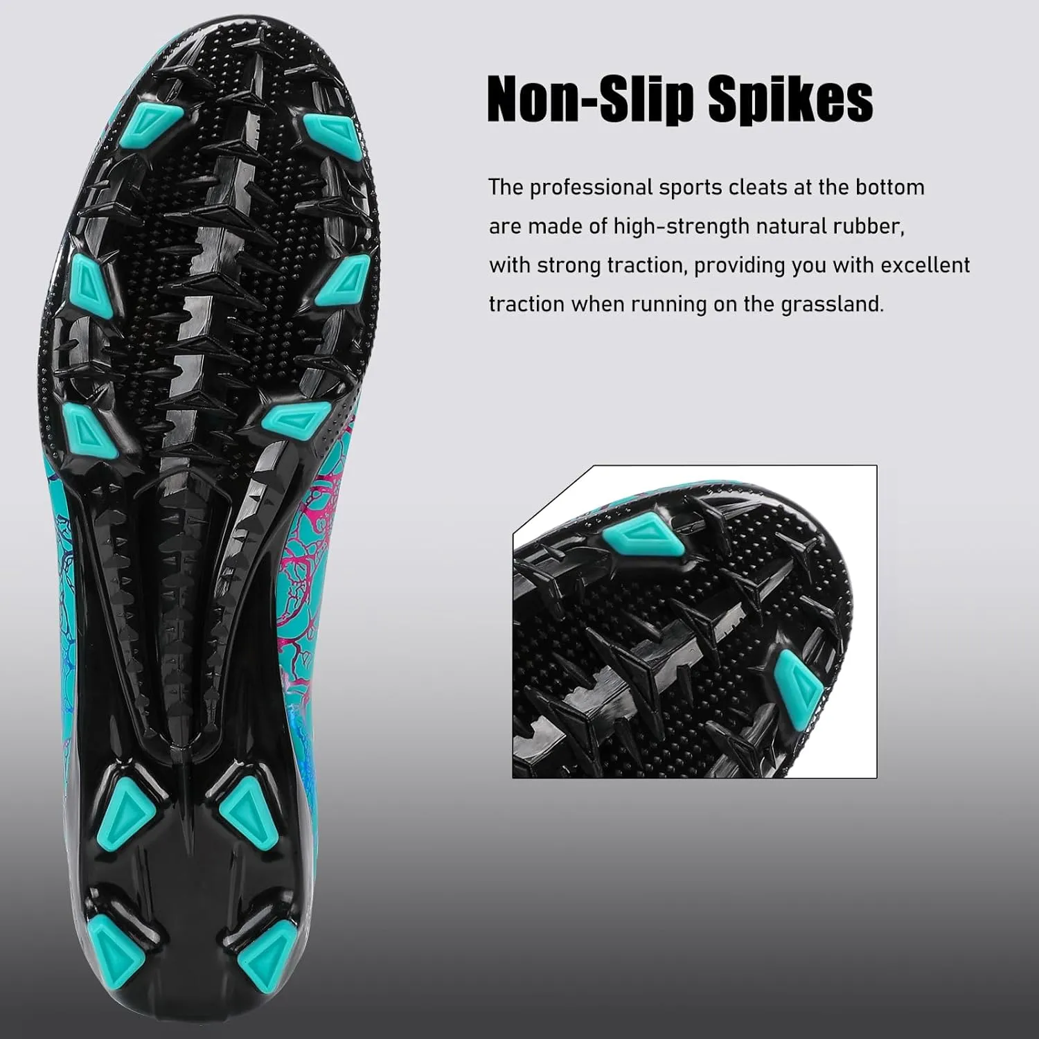 Football Shoes Mens Womens Football Shoes High Top Fooball Boots Lightweight and Breathable Long Nail Football Sneakers Non-Slip Rubber Sole Soccer Cleats