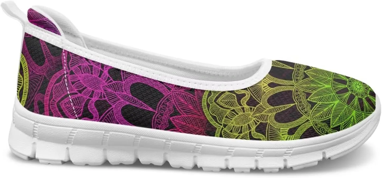 Forchrinse Underwater Turtle Fish Flats for Women Comfortable Round Toe Slip On Knit Flats Soft Work Nurse Flats Arch Support Slippers 5.5