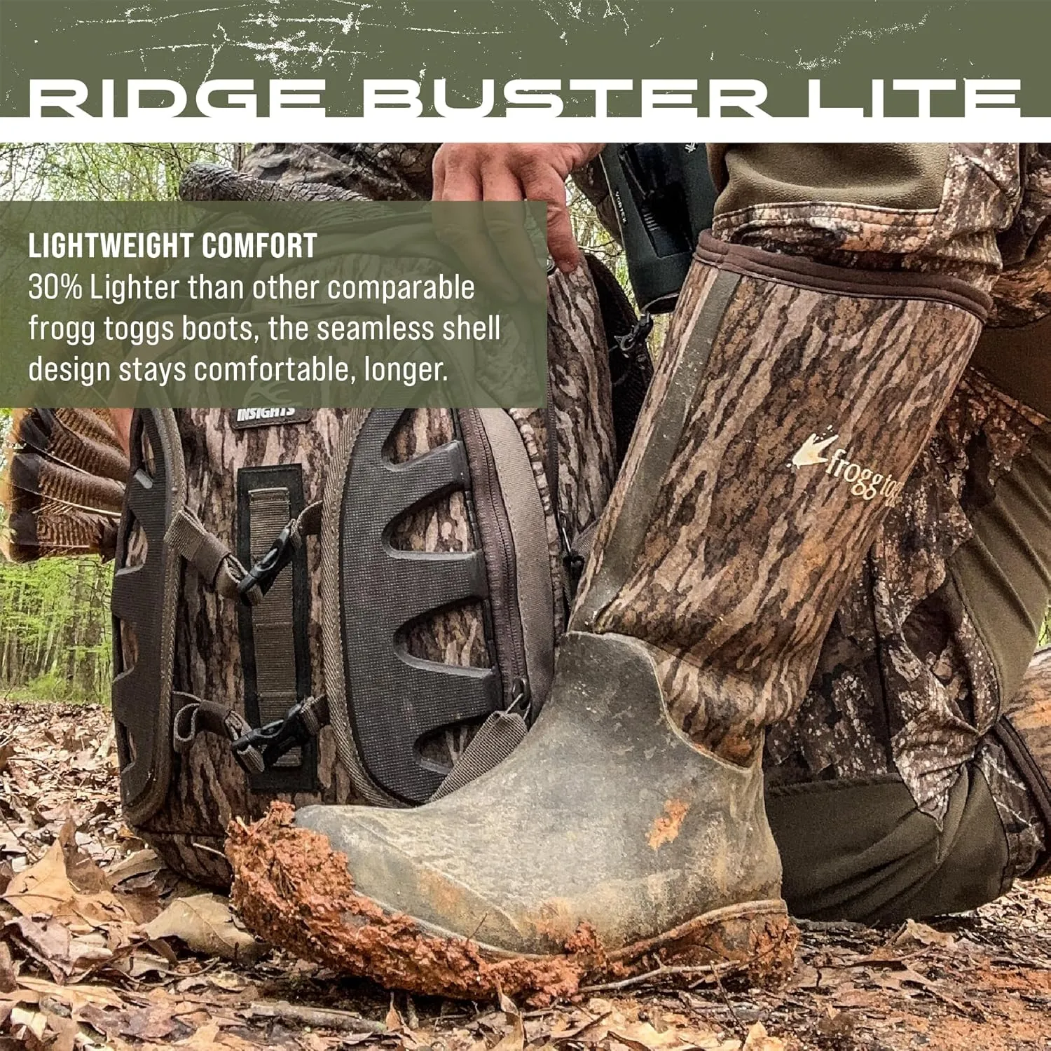 FROGG TOGGS Men's Ridge Buster Lite Rubber and Stretch Neoprene Waterproof Boot
