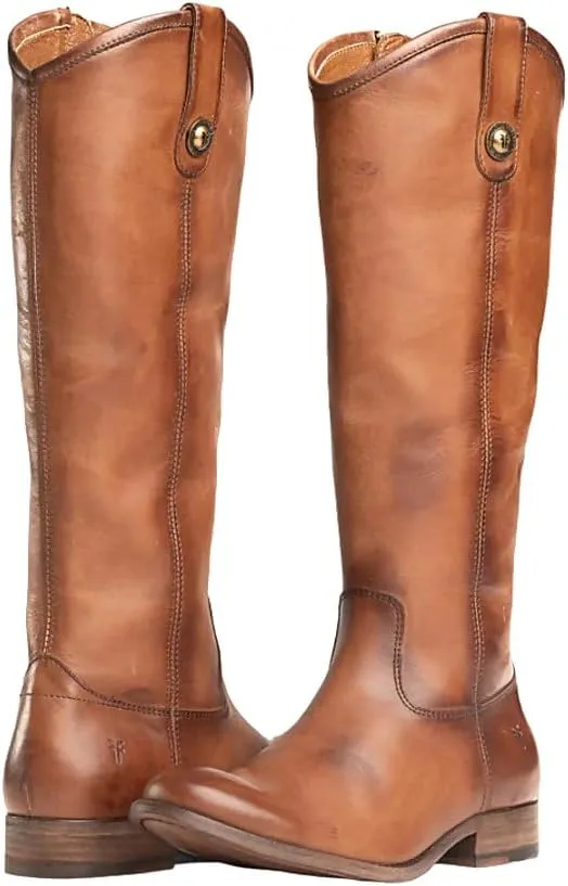Frye Melissa Inside Zip Riding Boots for Women Featuring Supple Leather Lining with Rubber Infused Leather Outsole and Signature Hardware – 14 ¾” Shaft Height