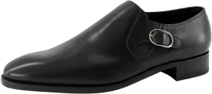 FSJ Men's Single Monk Strap Buckled Dress Loafers Shoes Comfortable Round Toe Slip On Side Elasticity Low Heels Formal Business Casual Shoes Size 4-16 US