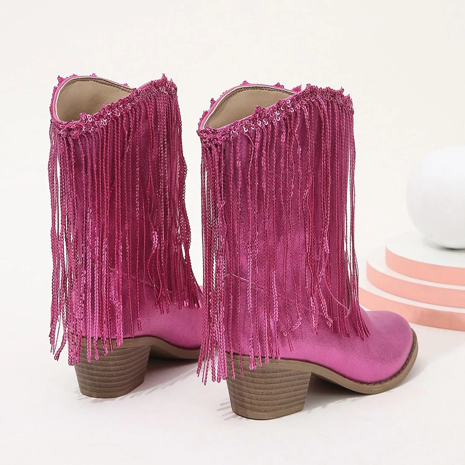 Girls Leather Cowboy Boots Kids Baby Casual Winter Water Proof Western Boots Calf High Boots Comfortable Ankle Boots