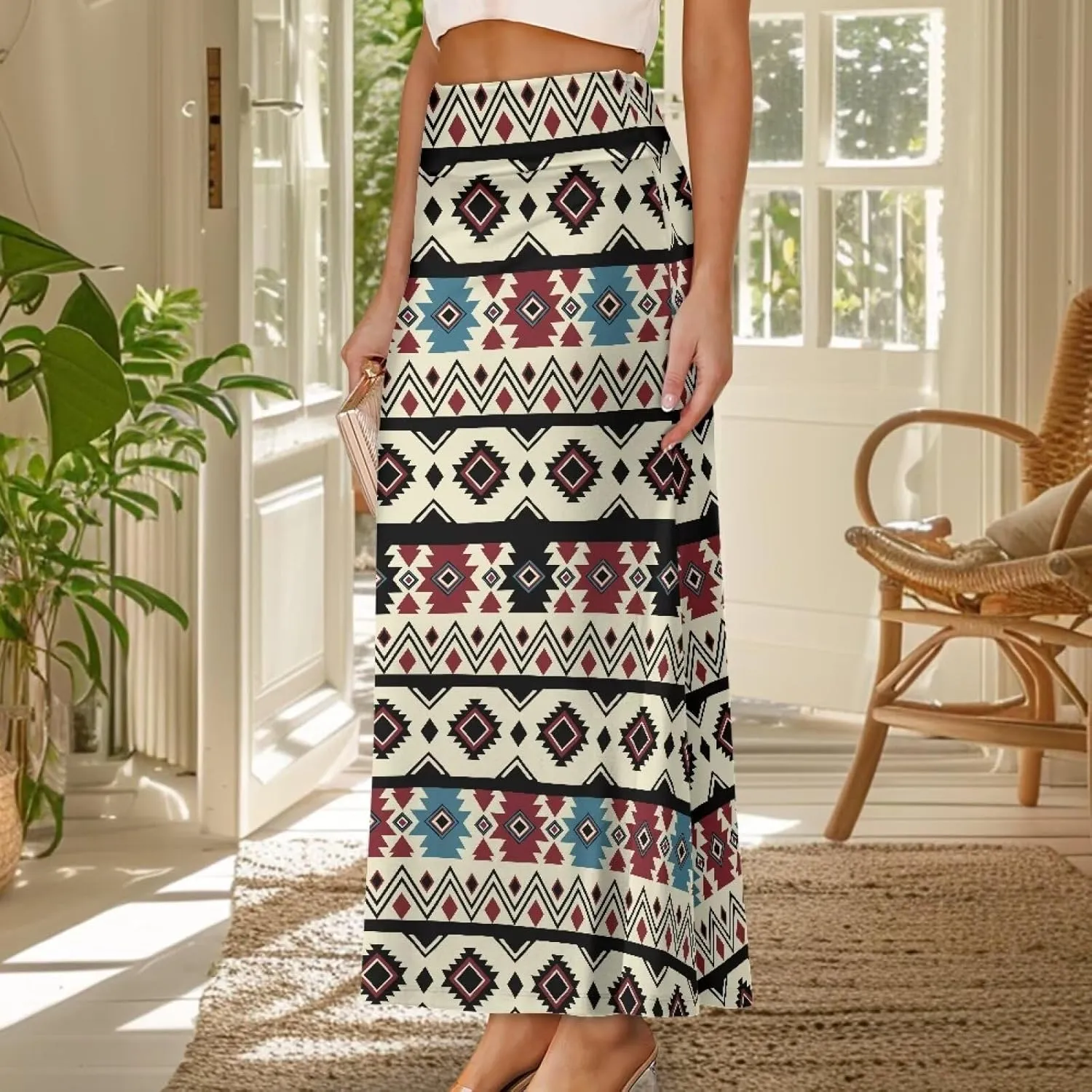 High Waisted Maxi Skirt Casual Pencil Skirt A-Line Flared Maxi Skirts Spring Summer Long Skirts for Women