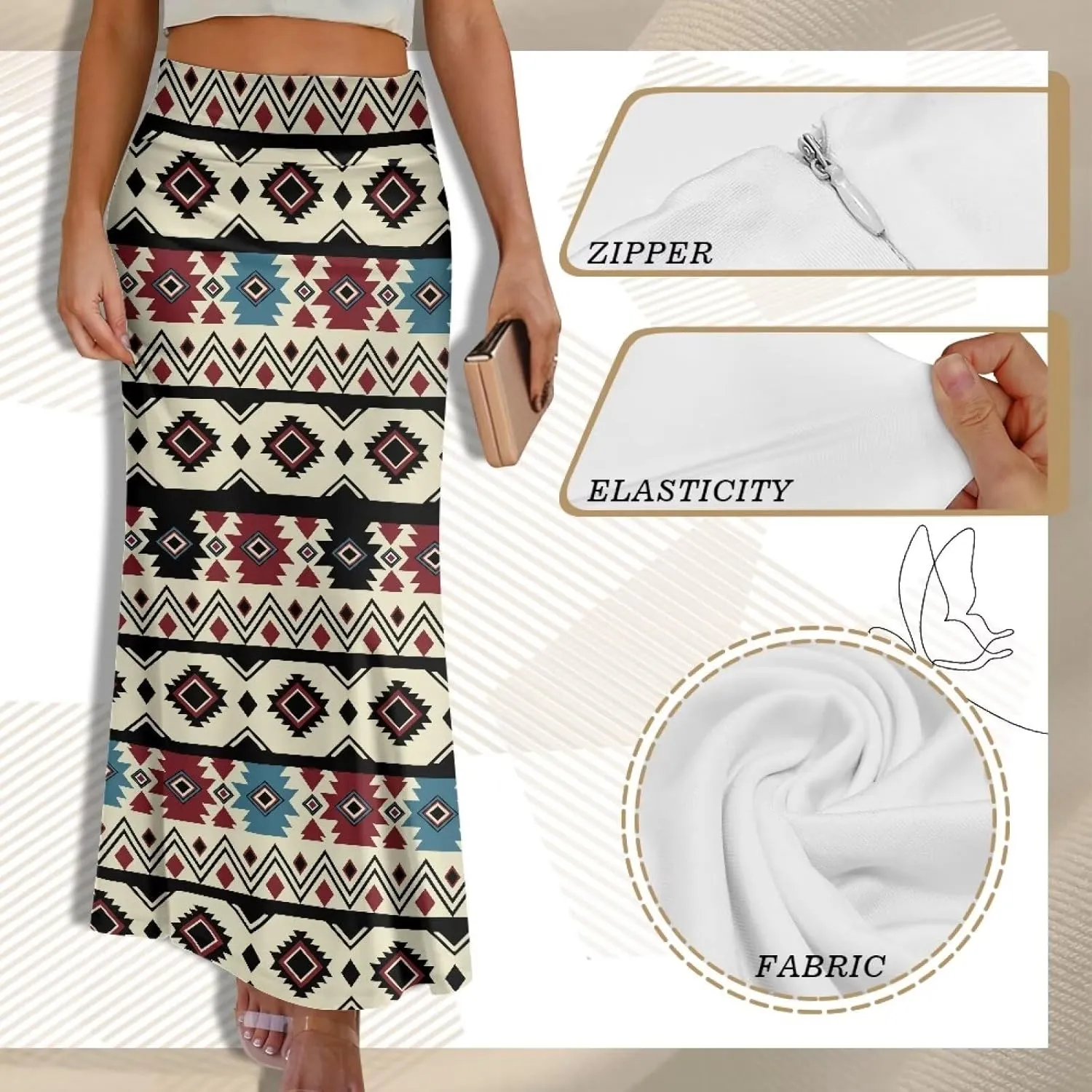 High Waisted Maxi Skirt Casual Pencil Skirt A-Line Flared Maxi Skirts Spring Summer Long Skirts for Women