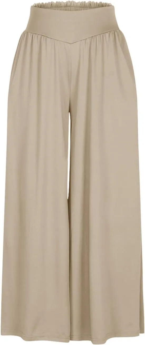 High Waisted Palazzo Pants for Women Trendy 2024 Causal Wide Leg Flowy Yoga Pant Trousers Beach Vacation Outfits