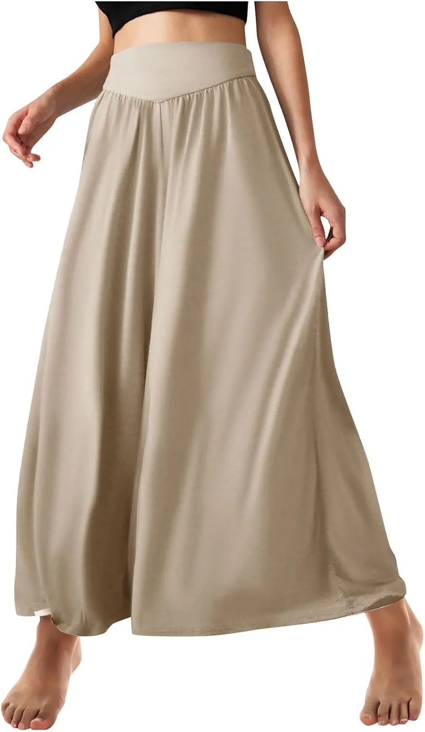 High Waisted Palazzo Pants for Women Trendy 2024 Causal Wide Leg Flowy Yoga Pant Trousers Beach Vacation Outfits