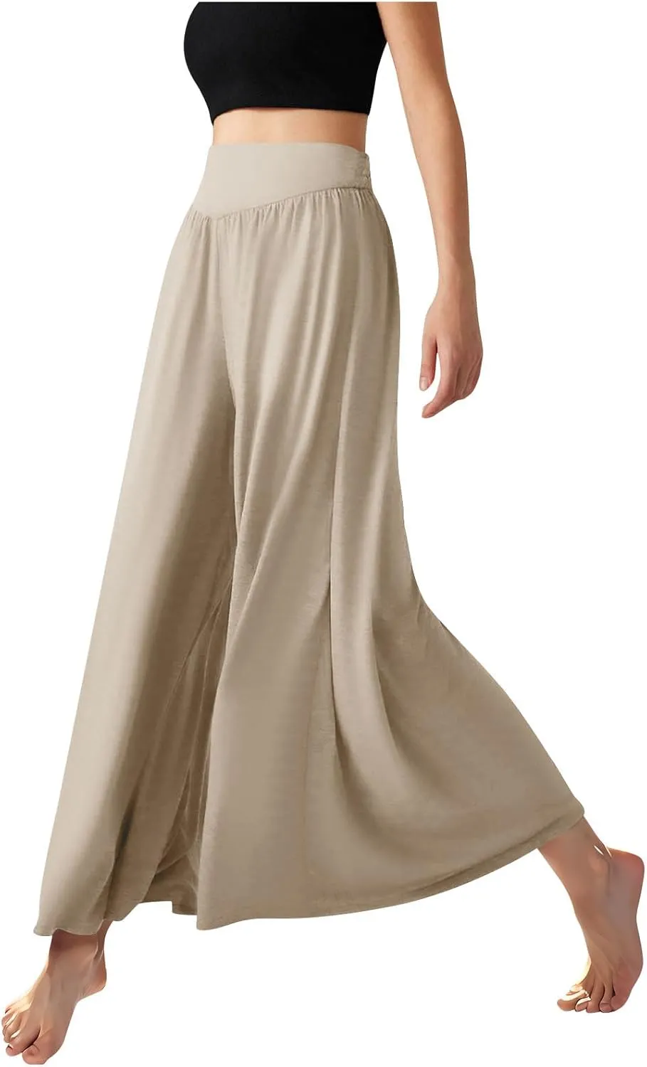 High Waisted Palazzo Pants for Women Trendy 2024 Causal Wide Leg Flowy Yoga Pant Trousers Beach Vacation Outfits