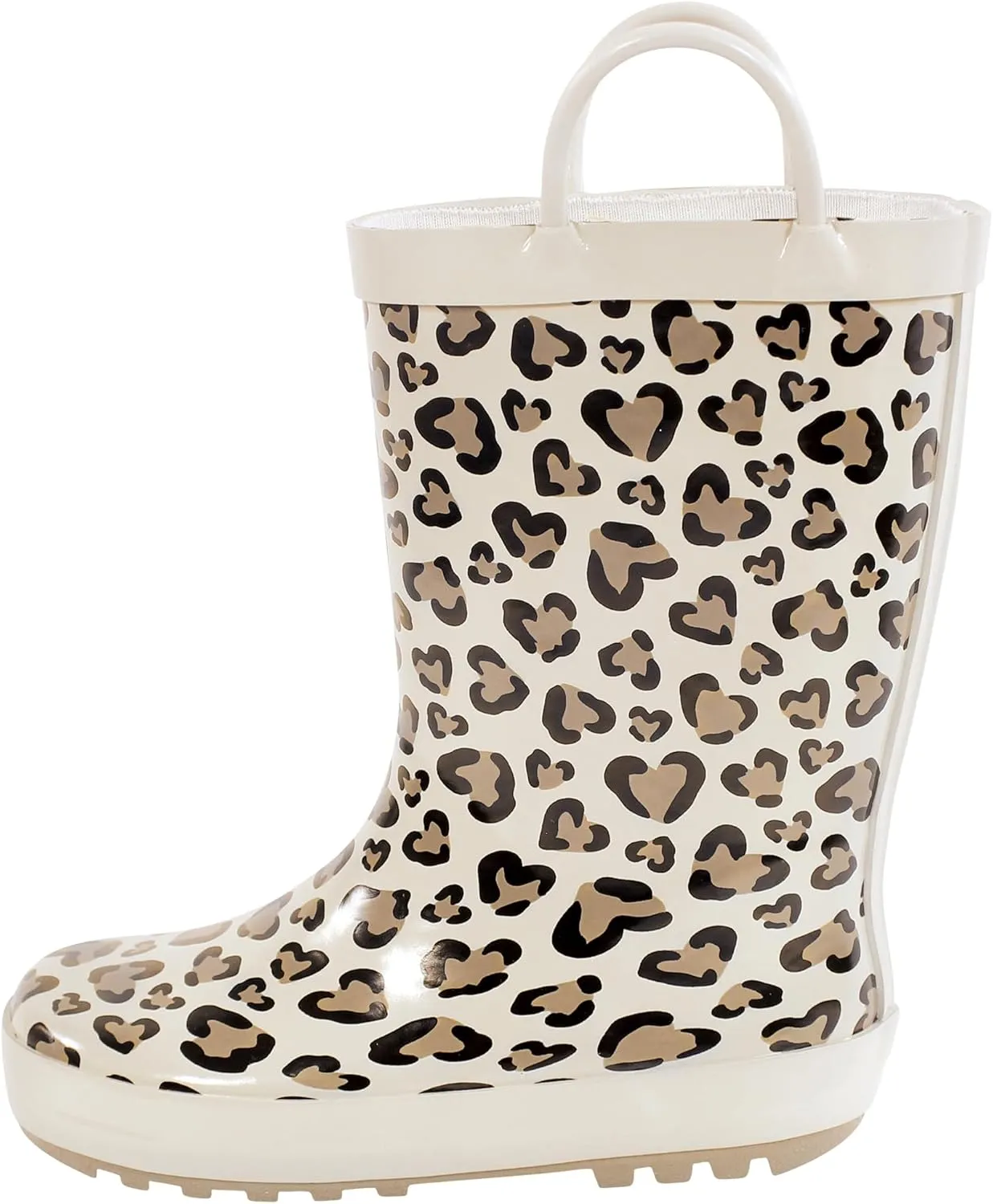 Hudson Baby Infant Girls Rain Boots, Heart Leopard, 6 Toddler