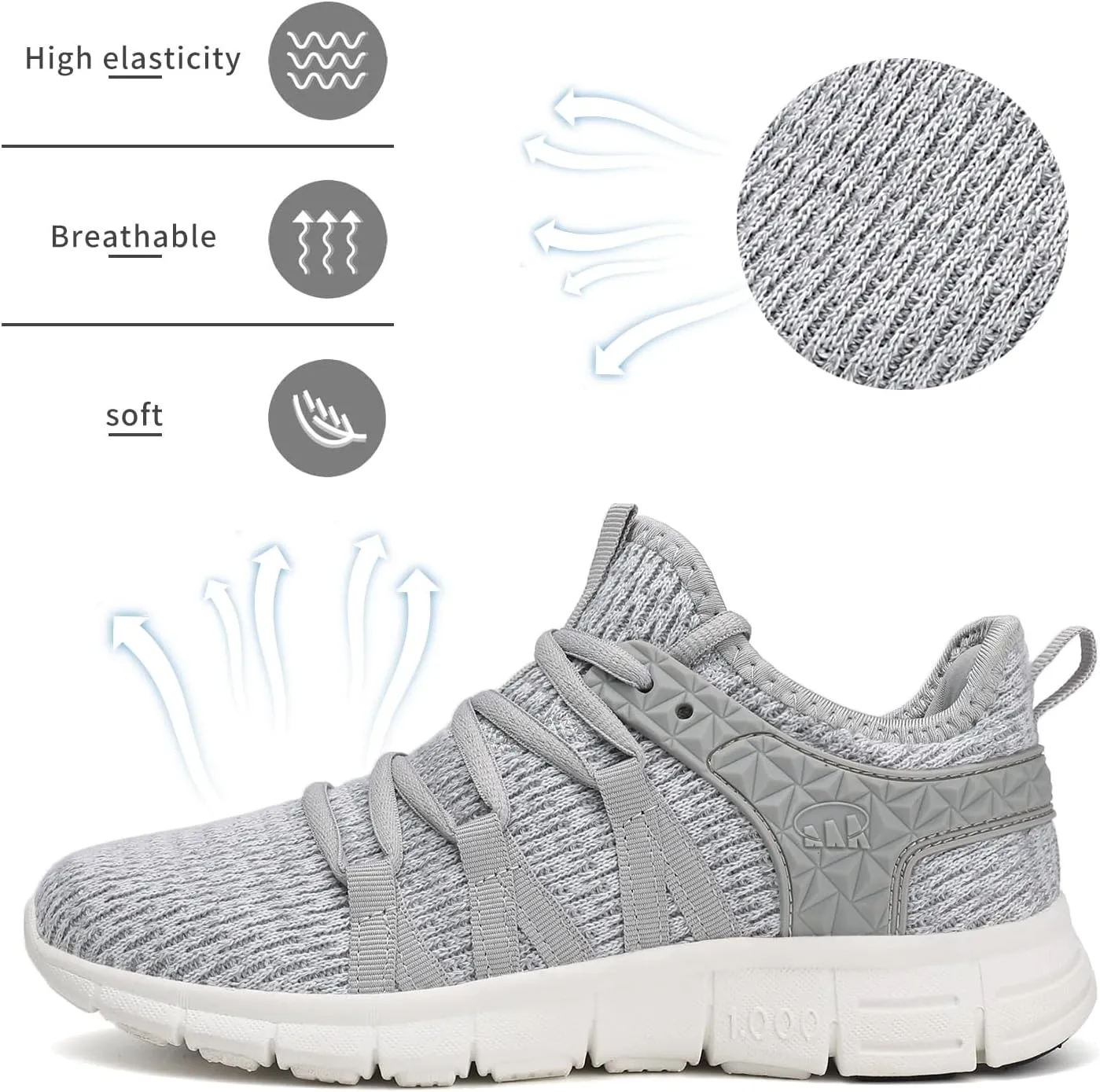 INZCOU Running Shoes Lightweight Tennis Shoes Non Slip Gym Workout Shoes Breathable Mesh Walking Sneakers