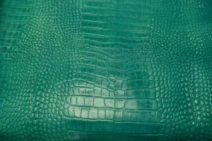 Italian Faded Emerald Alligator-Embossed Cow Leather