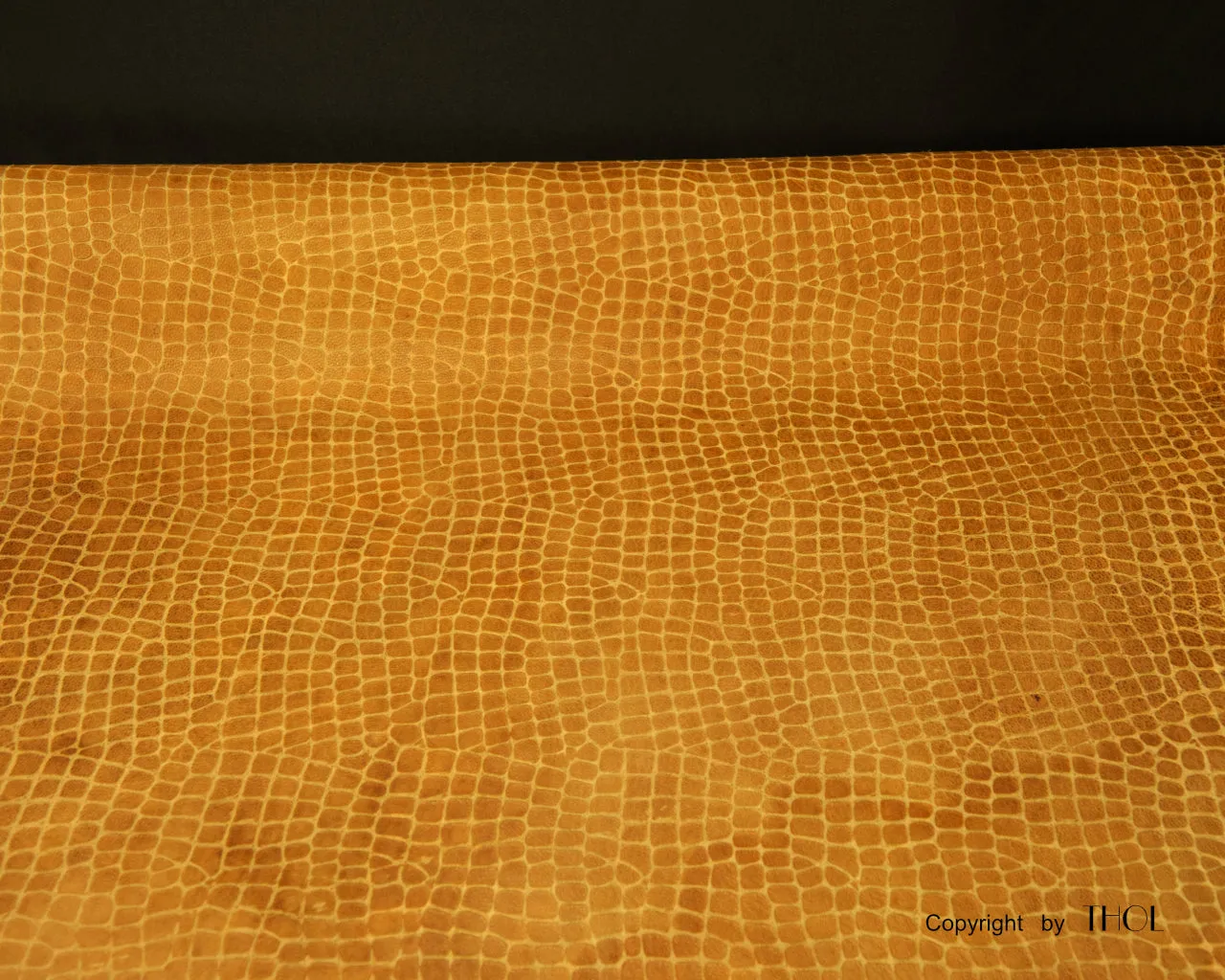 Italian Tan Croco Print on Nubuck Goat
