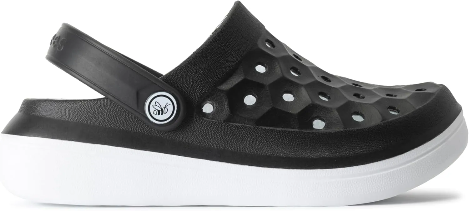 Joybees Kids Varsity Clog - Black/White - Child 8