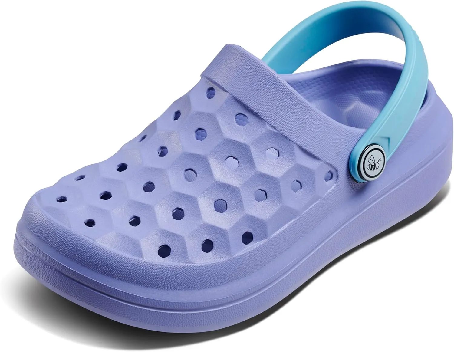 Joybees Varsity Clogs for Girls and Boys, Water Shoes for Kids, Water Resistant Beach Pool Slip On, Blue Iris/Sky Blue, Junior 4