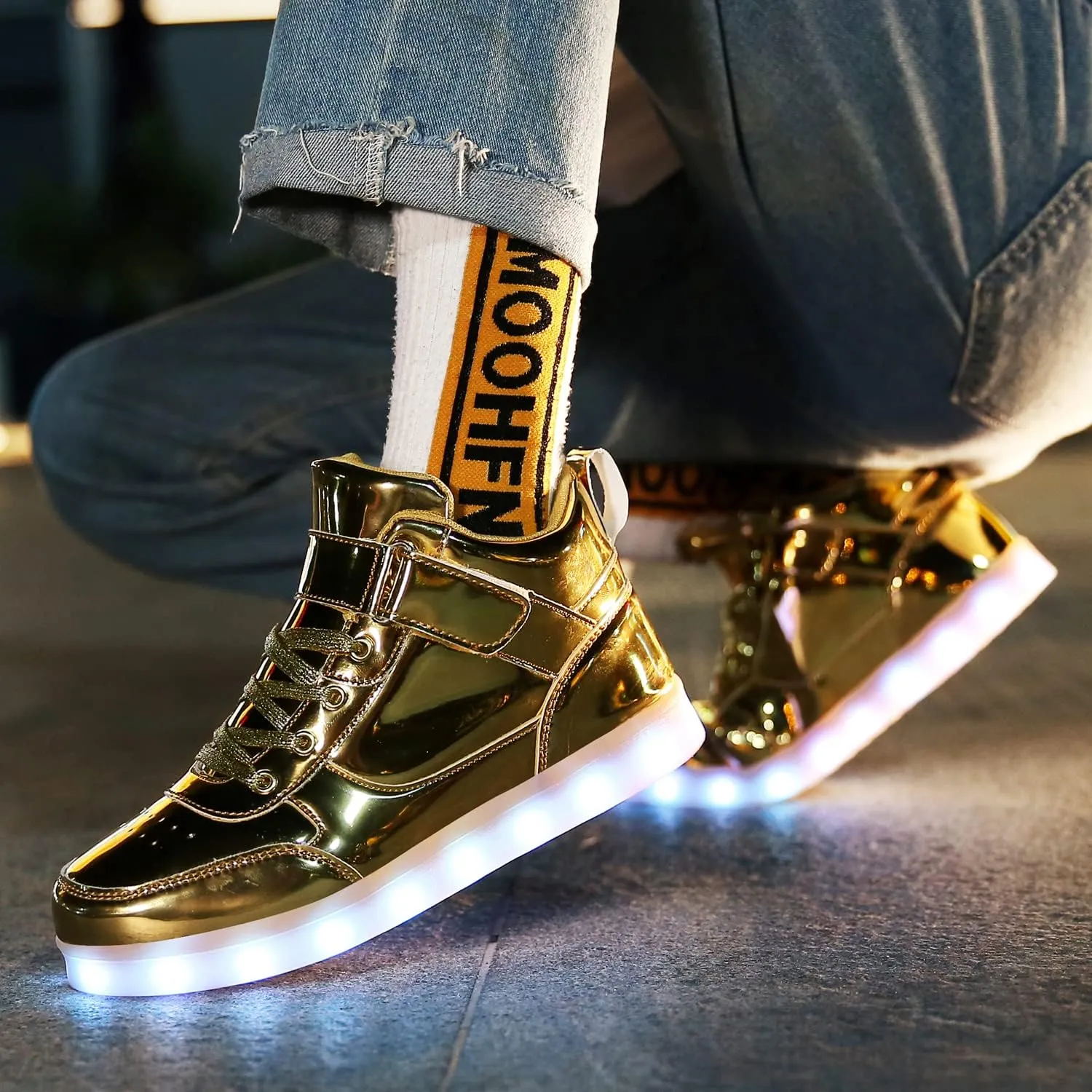Kids Light up Shoes Led Shoes for Boys Girls USB Charging Flashing Trainers High Top Sneakers