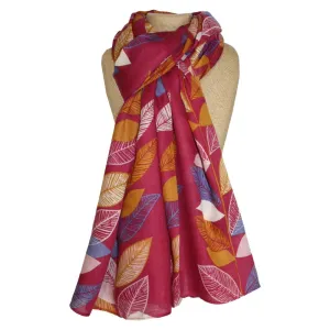 Leaves scarf - Red