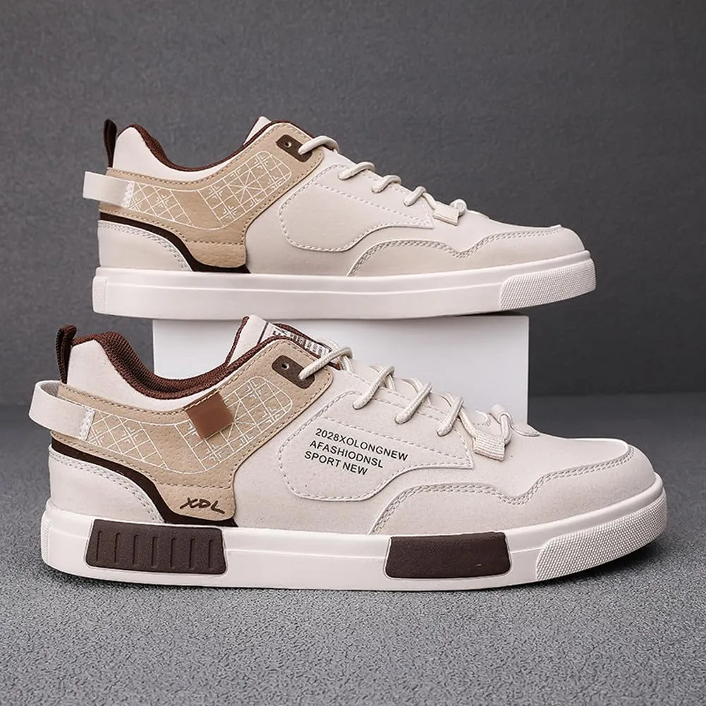 Men's Fashion Suede Low Top Flats Sneakers Casual Walking Skate Shoes