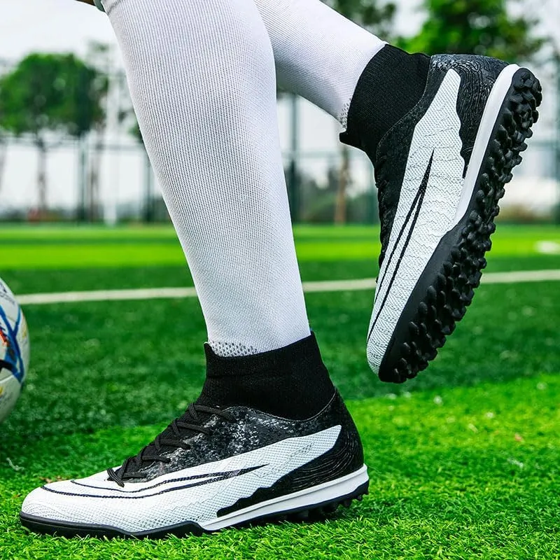 Men’s Soccer Shoes Cleats Football Boots Professional Training Outdoor Indoor Sneaker High-Top Spike Breathable Athletic