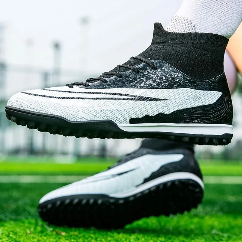 Men’s Soccer Shoes Cleats Football Boots Professional Training Outdoor Indoor Sneaker High-Top Spike Breathable Athletic