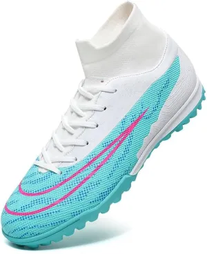 Men’s Soccer Shoes Cleats Football Boots Professional Training Outdoor Indoor Sneaker High-Top Spike Breathable Athletic