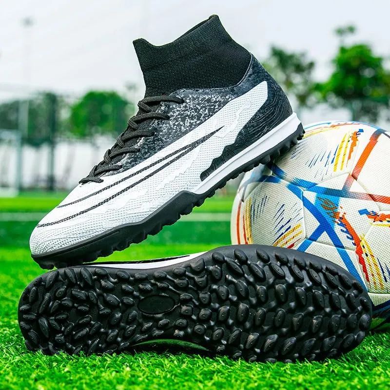 Men’s Soccer Shoes Cleats Football Boots Professional Training Outdoor Indoor Sneaker High-Top Spike Breathable Athletic